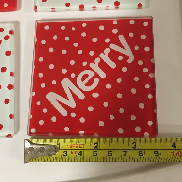 Glass Christmas Coasters - set of 4, Holiday, Unique Gift, Joy Cheers Jingle - Picture 8 of 14